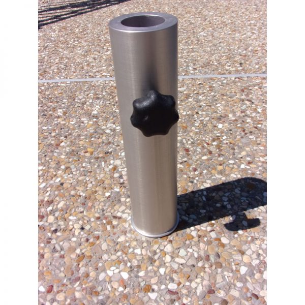 Stem of installed inground umbrella stand